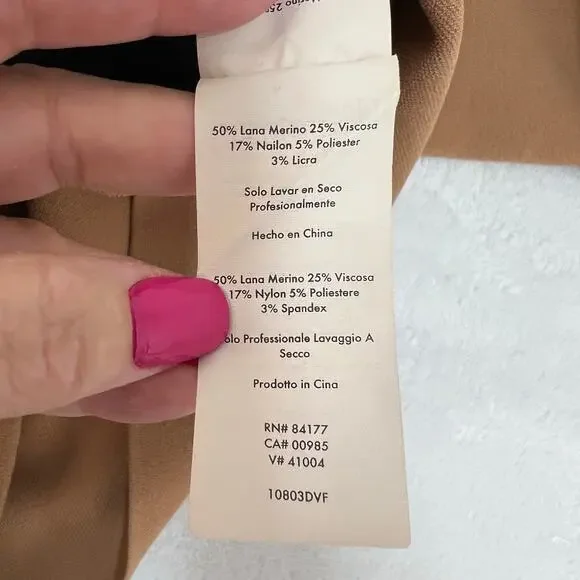 Diane Von Furstenberg Small Merino Wool Blend Sweater Dress Tan Black Colorblock - Picture 11 of 11